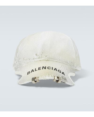 Balenciaga Gorra con logo adornada - Blanco
