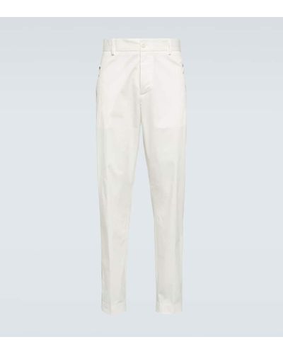 Moncler Pantalones tapered de algodon - Blanco