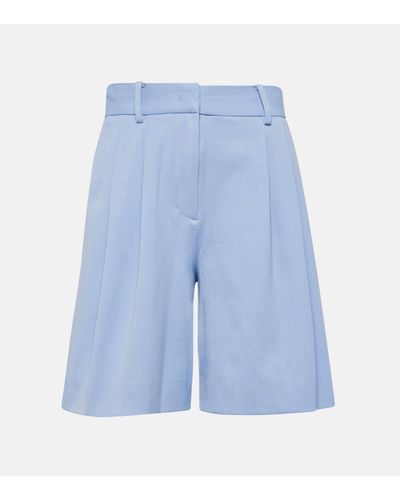 STAUD Long Luisa Bermuda Shorts - Blue