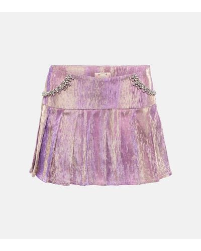 Miss Sohee Embellished Pleated Miniskirt - Purple