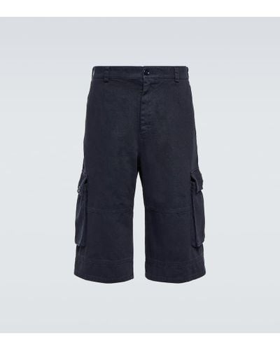 Dolce & Gabbana Cotton Cargo Shorts - Blue