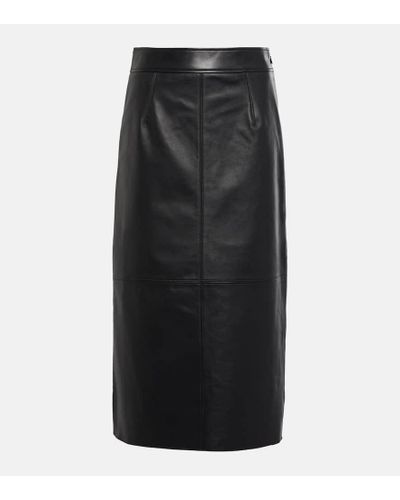 Frankie Shop Heather Leather Pencil Skirt - Black
