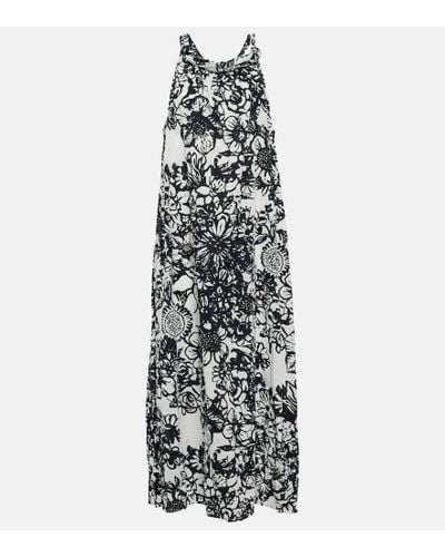 Velvet Penelope Printed Cotton Maxi Dress - White