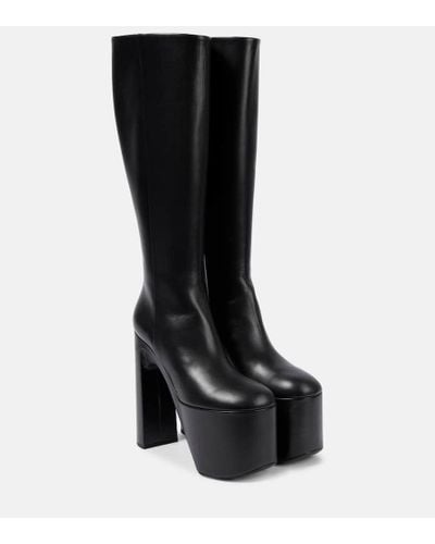 Balenciaga Camden Platform Leather Knee-high Boots - Black
