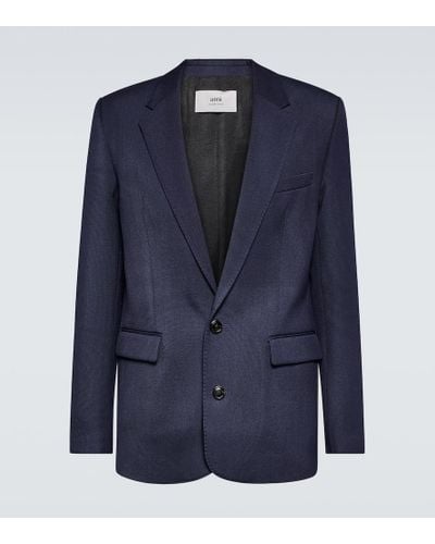 Ami Paris Wool Suit Jacket - Blue