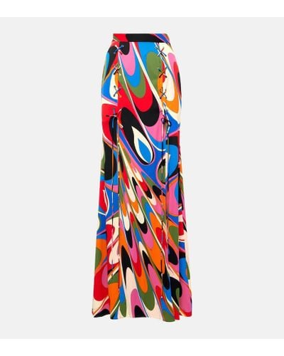 Emilio Pucci Marmo Printed Maxi Skirt - White