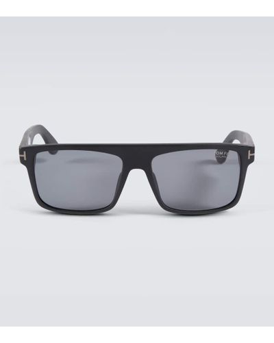 Tom Ford Gafas de sol de acetato rectangulares - Gris