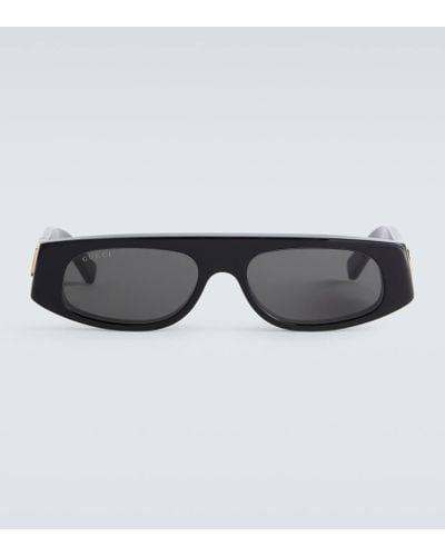 Gucci Logo Flat-top Sunglasses - Gray