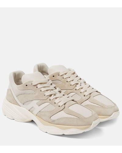 Hogan H665 Leather Trainers - Natural