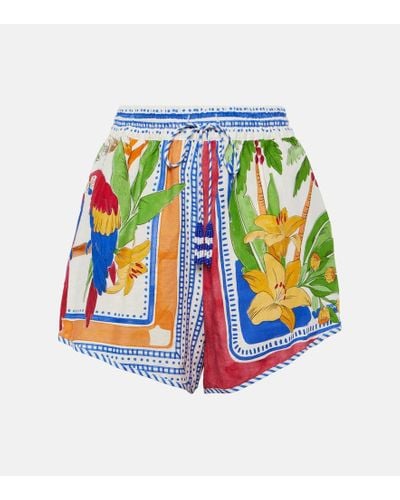 FARM Rio Tropical Destination Linen-blend Crochet Shorts - White