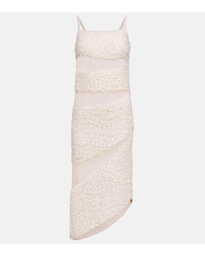 Dion Lee Paneled Linen-blend Gown - Natural