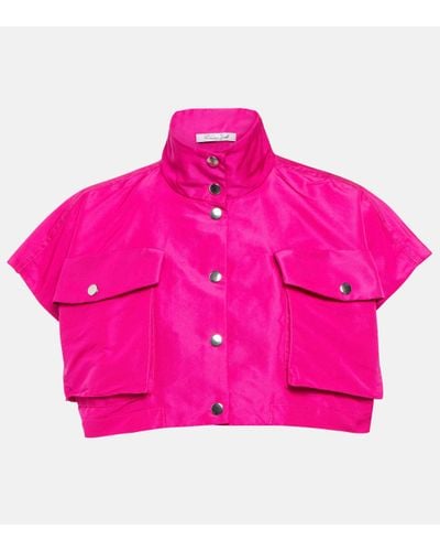 LAQUAN SMITH Cropped Satin Jacket - Pink