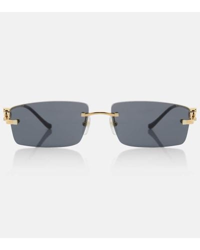 Cartier Panthere De Cartier Rectangular Sunglasses - Blue