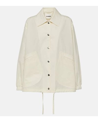 Jil Sander Logo Cotton Shirt Jacket - White