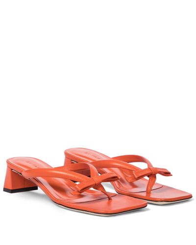 BY FAR Bibi Leather Thong Sandals - Red