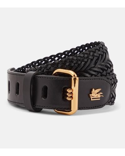 Etro Braided Leather Belt - Black