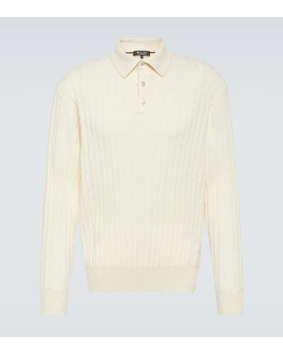 Loro Piana Shibumi Cashmere Polo Sweater - White