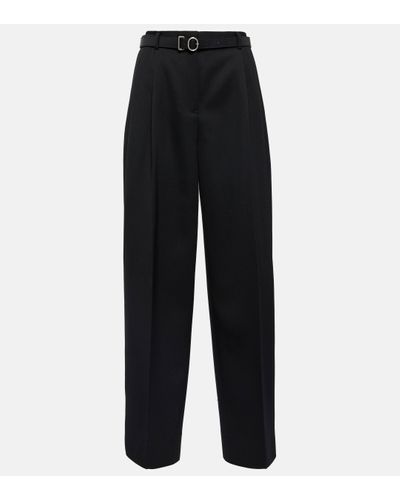 Jil Sander High-rise Virgin Wool Trousers - Black