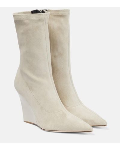 Paris Texas Wanda Suede Ankle Boots - White