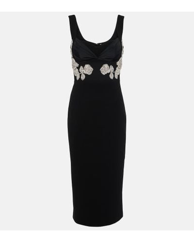 Rebecca Vallance Juliana Crystal-embellished Midi Dress - Black