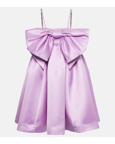 Nina Ricci Bow-detail Duchesse Satin Minidress - Purple