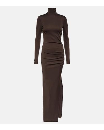 Dolce & Gabbana Turtleneck Jersey Maxi Dress - Brown