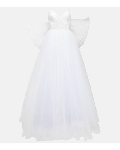 Rasario Robe longue de mariee Greta en soie - Blanc