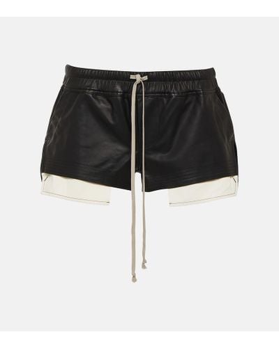 Rick Owens Fog Leather Shorts - Black