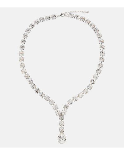 Jennifer Behr Teardrop Crystal-embellished Necklace - Metallic