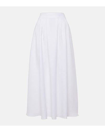 Loro Piana Sabina High-rise Linen Midi Skirt - White