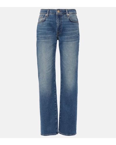 7 For All Mankind High-Rise Straight Jeans Ellie - Blau