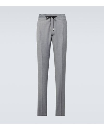 Lardini Easy Wear Wool-blend Straight Trousers - Grey