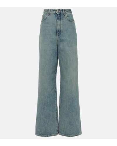 Loewe High-Rise Wide-Leg Jeans - Blau