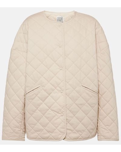 Totême Quilted Single-breasted Cotton Jacket - Natural