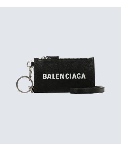 Balenciaga Porte-monnaie Cash avec porte-clefs - Noir