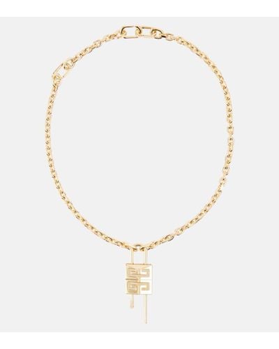 Givenchy 4g Padlock Chainlink Necklace - Metallic