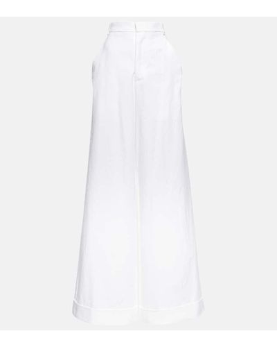 Ann Demeulemeester Pantaloni Dorothee in canvas di cotone - Bianco
