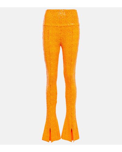 Norma Kamali Embellished High-rise Slim leggings - Orange