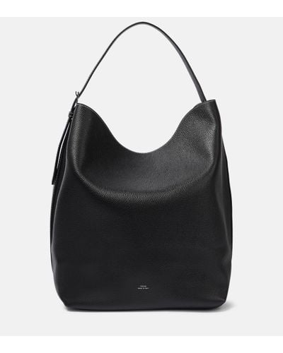 Totême Belted Leather Tote Bag - Black