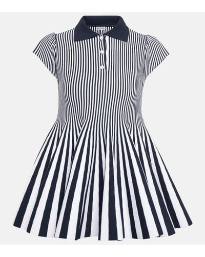Loewe Striped Crepe Mini Dress - Blue