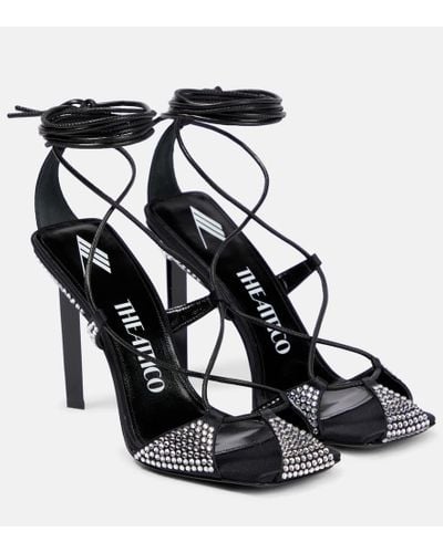 The Attico Adele Embellished Sandals - Black