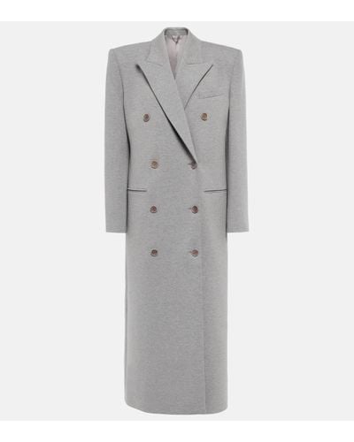 Magda Butrym Double-breasted Cotton-blend Coat - Grey