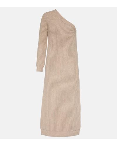 Max Mara Capsula Wool And Cashmere Midi Dress - Natural