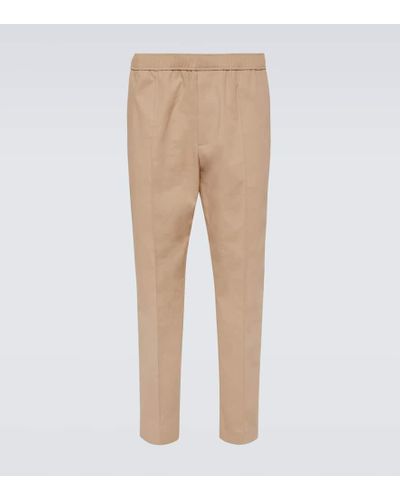 Lanvin Cotton-blend Tapered Pants - Natural