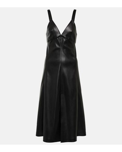 Stella McCartney Faux Leather Slip Dress - Black