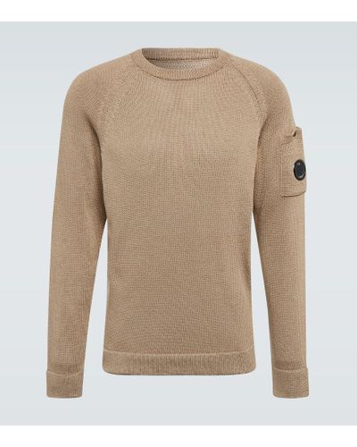 C.P. Company Sweatshirt aus Baumwoll-Fleece - Natur