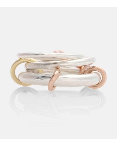 Spinelli Kilcollin Orion Sterling Silver And 18k Gold Linked Rings - White