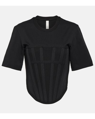 Dion Lee Corset Cotton Jersey T-shirt - Black