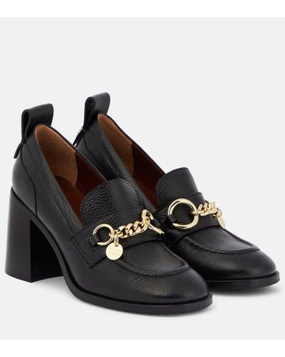 See By Chloé Aryel Leather Loafer Pumps - Black