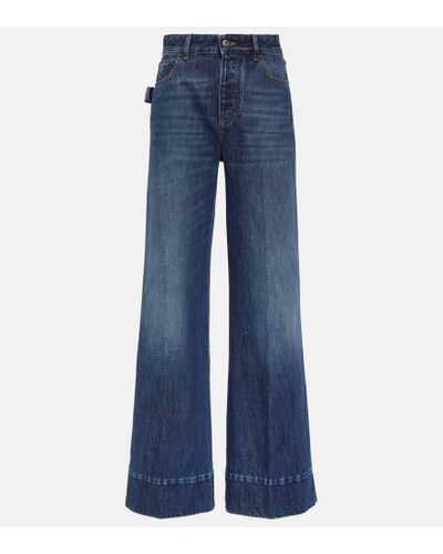 Bottega Veneta High-Rise Wide-Leg Jeans - Blau